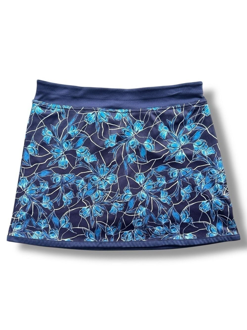 PGA Tour Floral Navy Athletic Skort Mini Skirt A-Line Golf Tennis Running